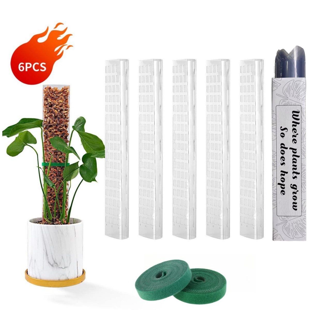 Indoor Herb Garden - Moss Poles Plants Plant Support Plastic