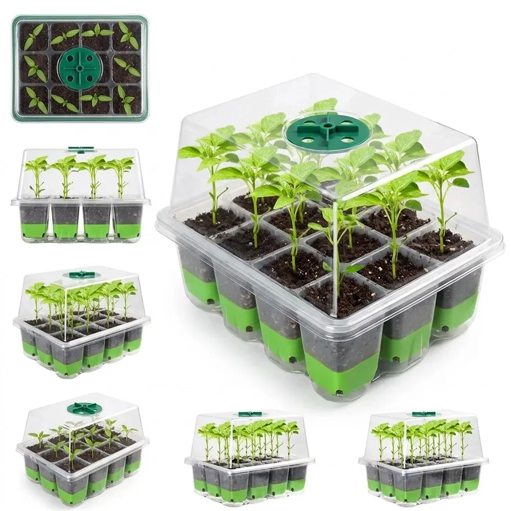 Seed Starter Tray - 12 cell Seedling Starter Tray with