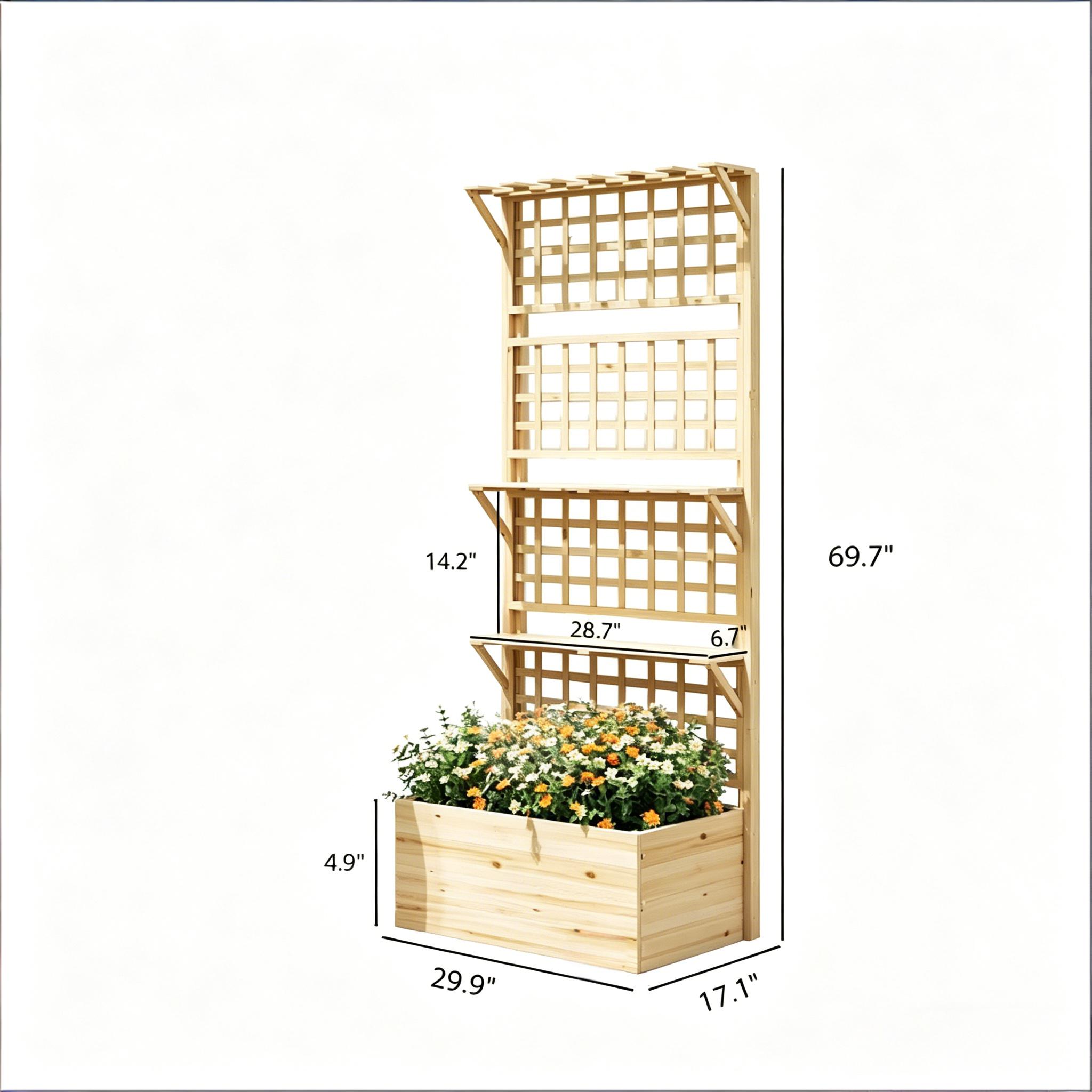 Raised Garden Bed - Garden Elevated Planter Box,Wooden Raised Garden