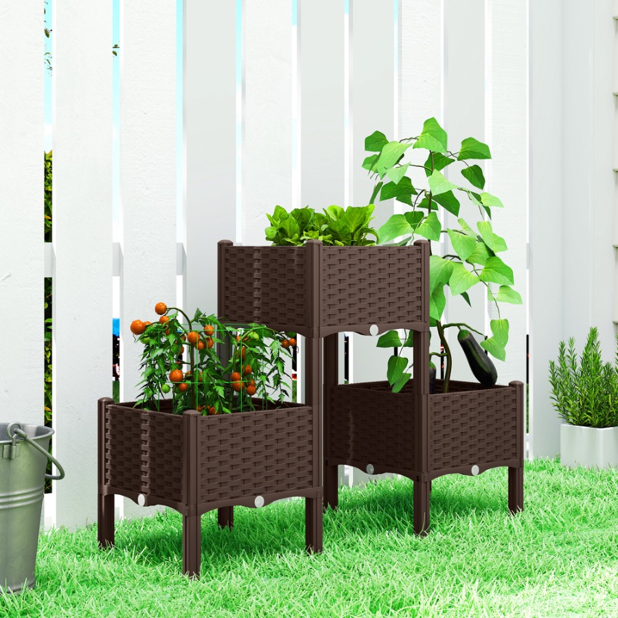 Self Watering Planter - Plastic Raised Garden Bed with Legs,