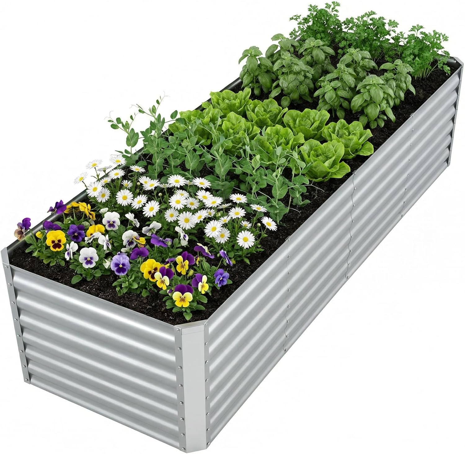 Raised Garden Bed - Outdoor Galvanized Raised Garden Bed for