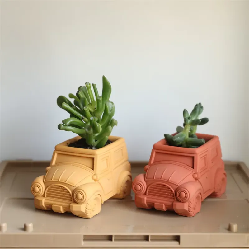 Plant Pot - Boowan Nicole Vintage Car Concrete Silicone