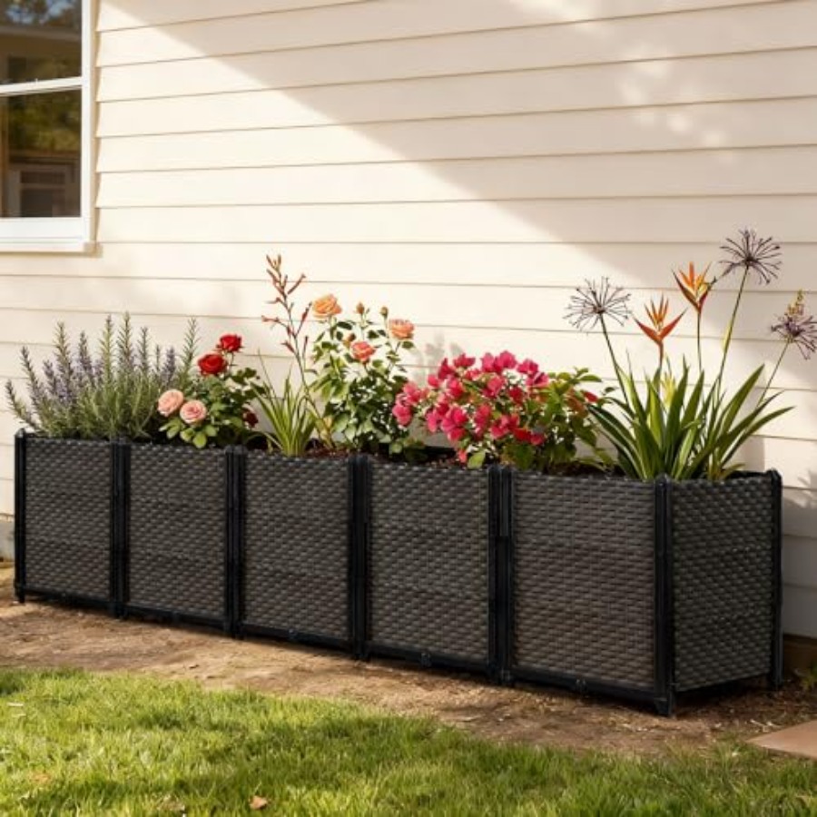 Self Watering Planter - Outdoor self-watering raised planter box for