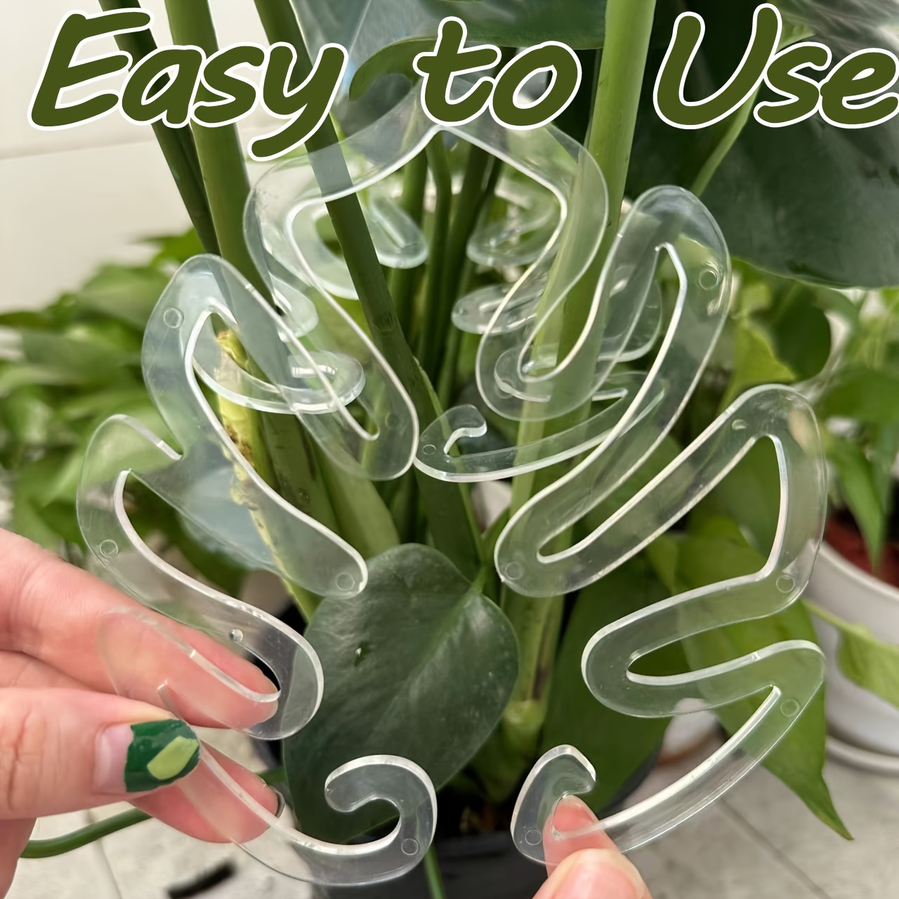 Vertical Planter - Flexible Plastic Monstera Plant Support Clips,