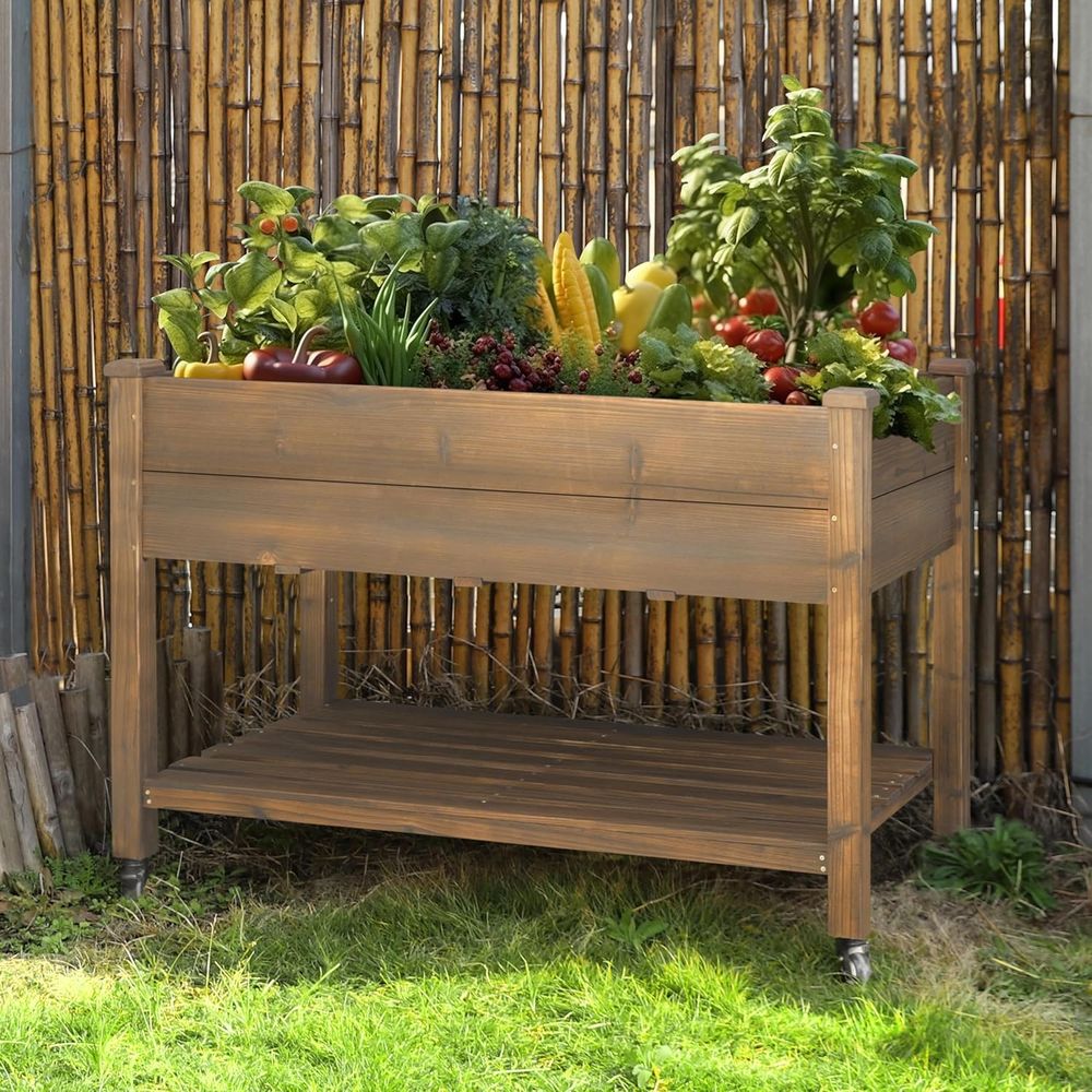Raised Garden Bed - Large 48x24x33in Raised Garden Bed with