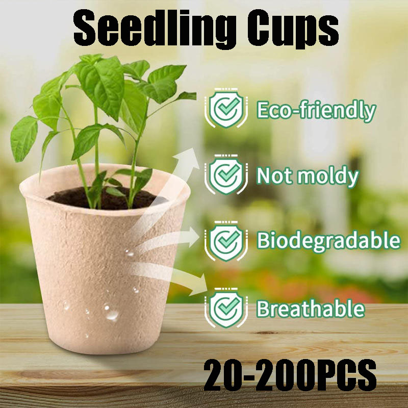 Seed Starter Tray - 8cm Garden Round Peat Pots Plant