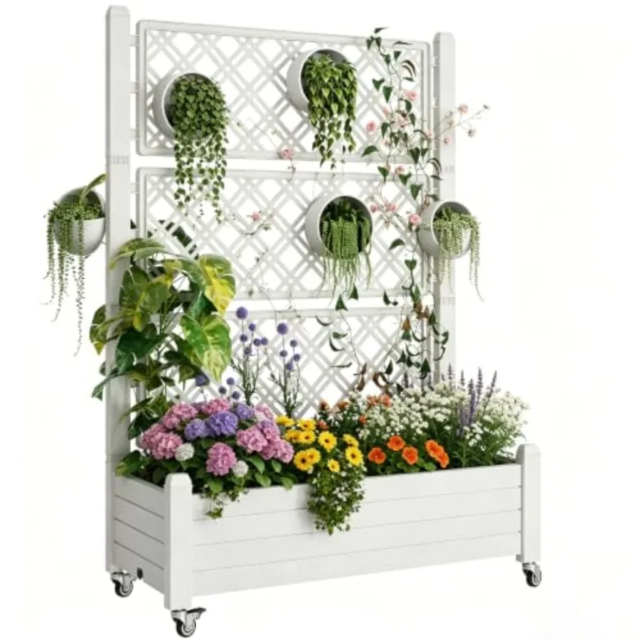 Self Watering Planter - Trellis Raised Garden Bed, Self-Watering Planter