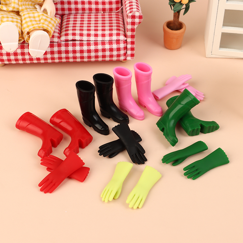 Garden Gloves - 1Set 1:12 Dollhouse Miniature Rain Boots