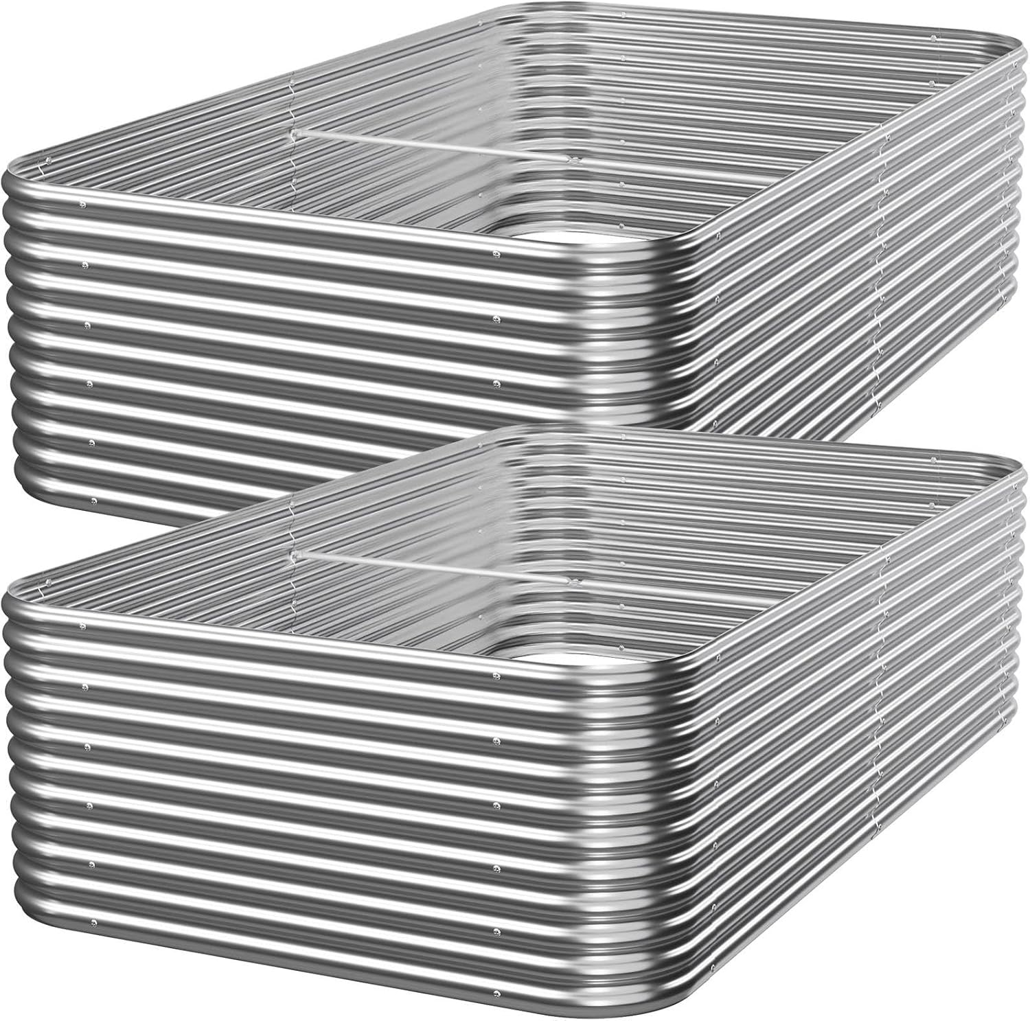 Raised Garden Bed - Outdoor Gardening with 2 PCS 8x3x1.5ft