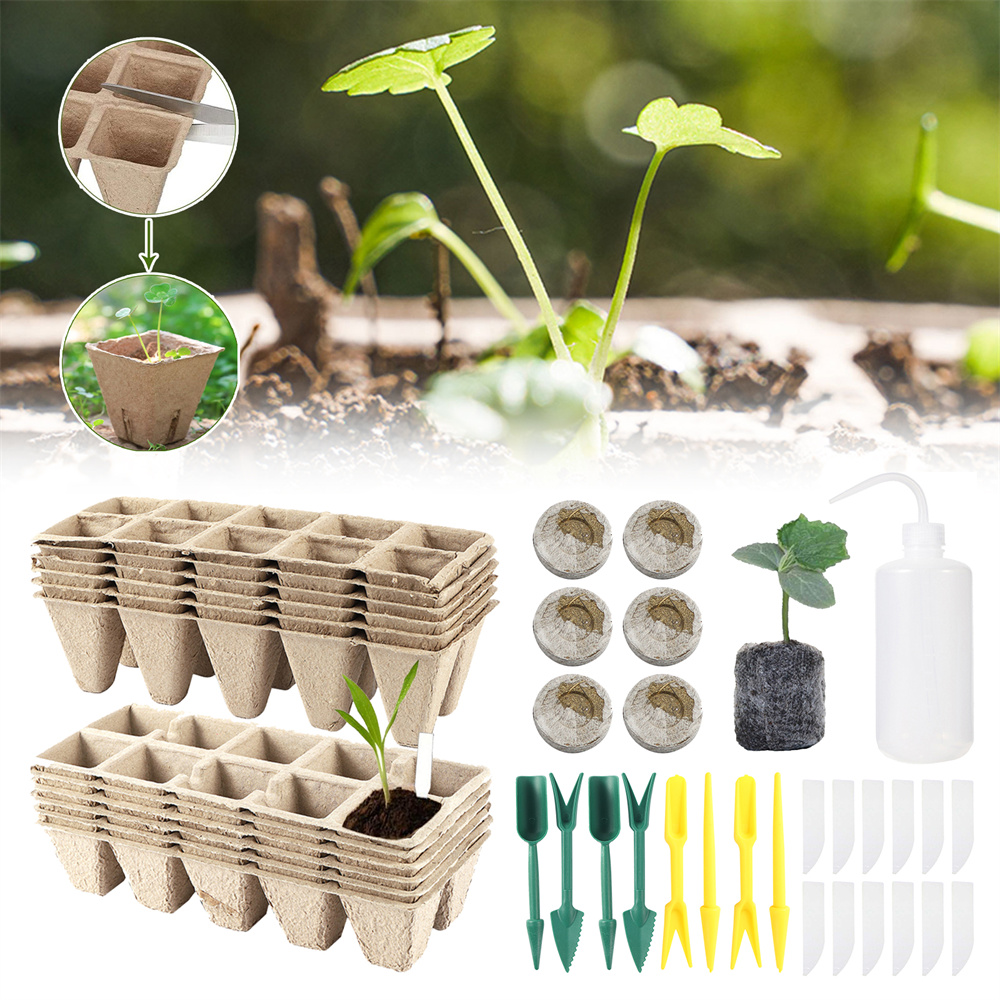 Seed Starter Tray - Organic Biodegradable Nursery Box Kit Seed