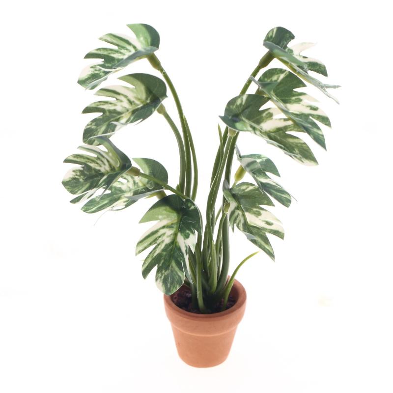 Plant Pot - New.1PC 1/12 Dollhouse Simulation Monstera Green