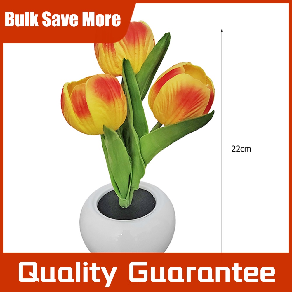 Plant Pot - 9x22cm Potted Plant Table Lamp Battery