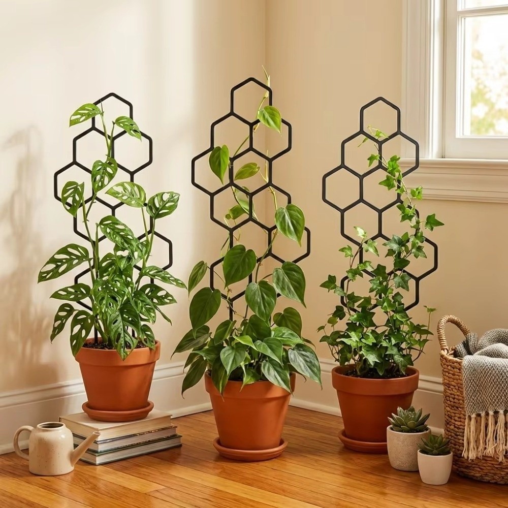 Indoor Herb Garden - Honeycomb Design Plant Trellis Rustproof Plastic