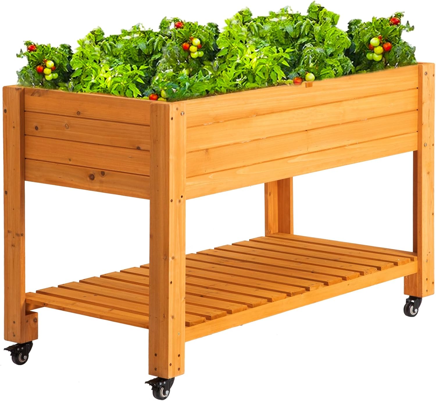 Mobile Wooden Elevated Raised  - Raised Garden Bed 评论和价格