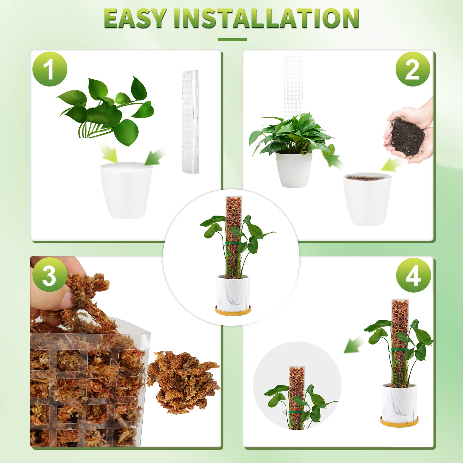 Moss Poles Plants Plant Suppor - Indoor Herb Garden 评论和价格
