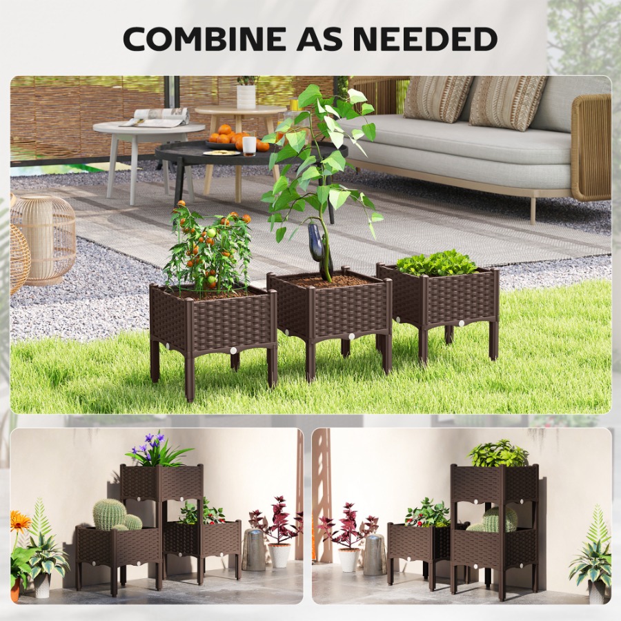 Plastic Raised Garden Bed with - Self Watering Planter 评论和价格