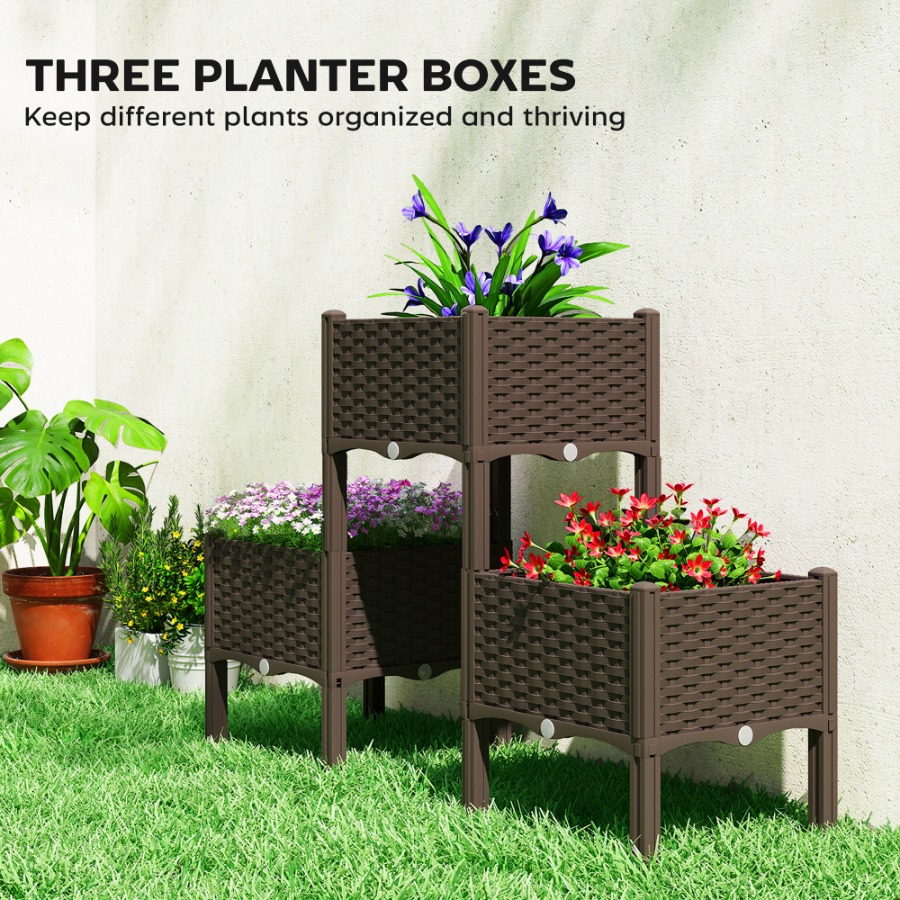 Plastic Raised Garden Bed with - Self Watering Planter 评论和价格