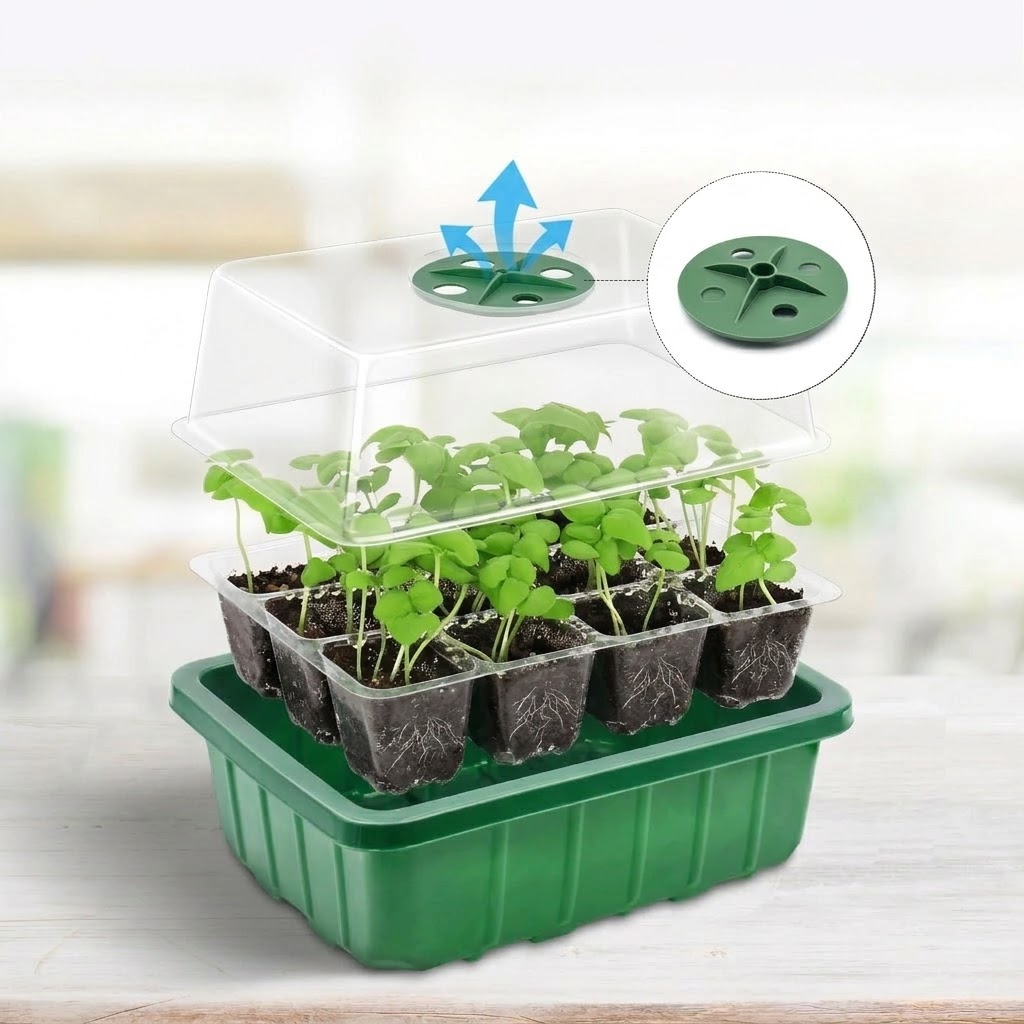 Adjustable Humidity Domes Clea - Seed Starter Tray 评论和价格