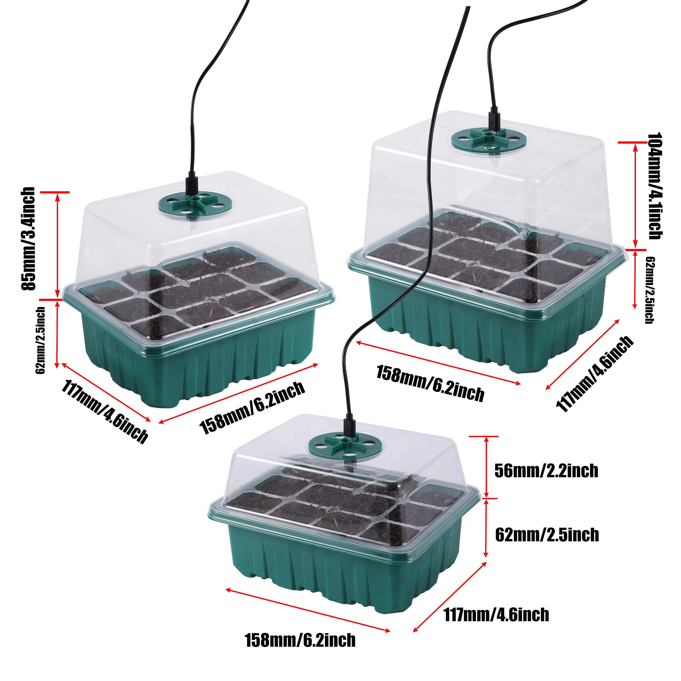 5 Pack/Set Seed Starter Tray P - Seed Starter Tray 评论和价格