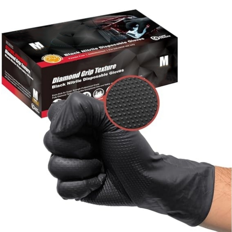 8Mil Heavy Duty Black Nitrile  - Garden Gloves 评论和价格