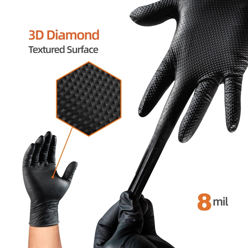 8Mil Heavy Duty Black Nitrile  - Garden Gloves 评论和价格
