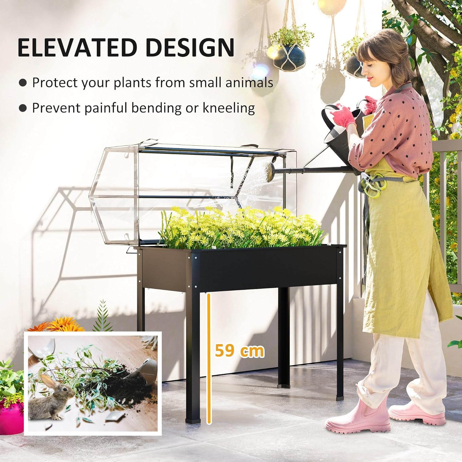 Outdoor Use - Black Raised Gar - Raised Garden Bed 评论和价格