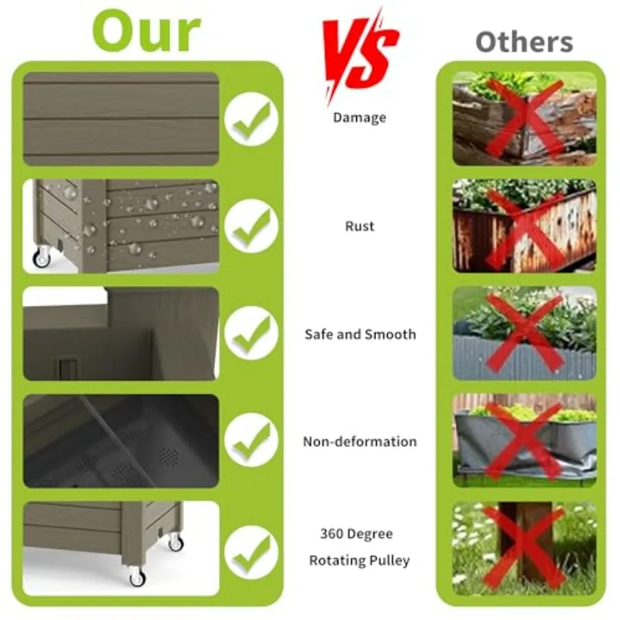 Raised Garden Bed with Legs, 3 - Self Watering Planter 评论和价格