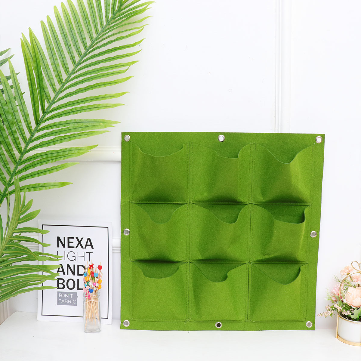9-Pocket Wall Hanging Plant Ba - Indoor Herb Garden 评论和价格