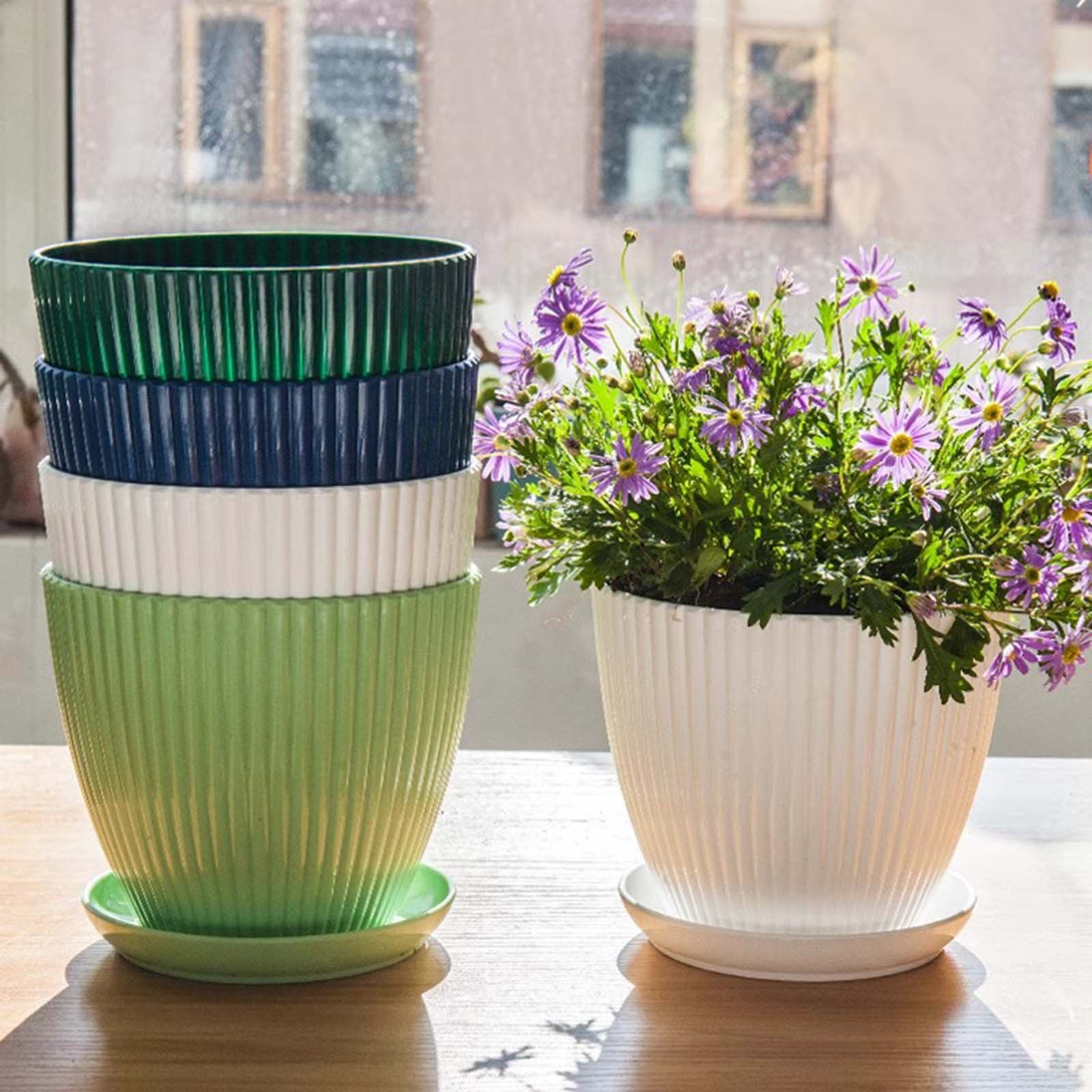 Vertical Striped Thickened Pla - Vertical Planter 评论和价格