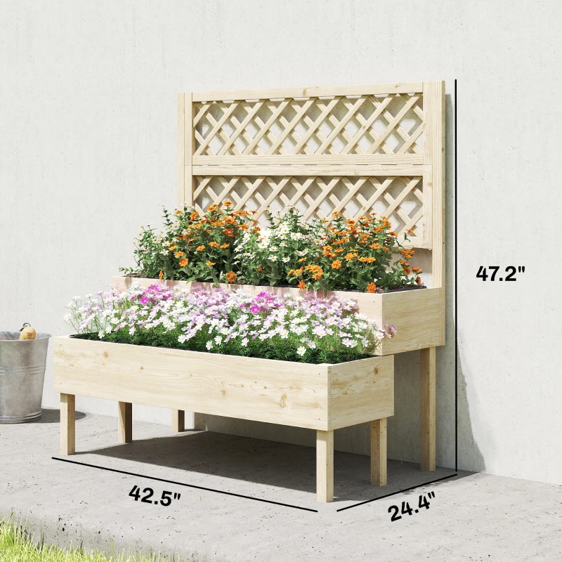 Patio Elevated Planter Box,Tre - Raised Garden Bed 评论和价格
