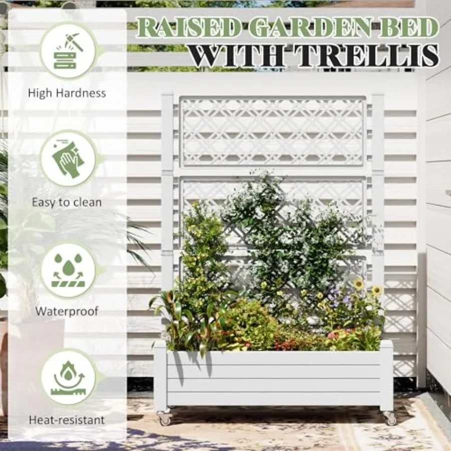 Trellis Raised Garden Bed, Sel - Self Watering Planter 评论和价格