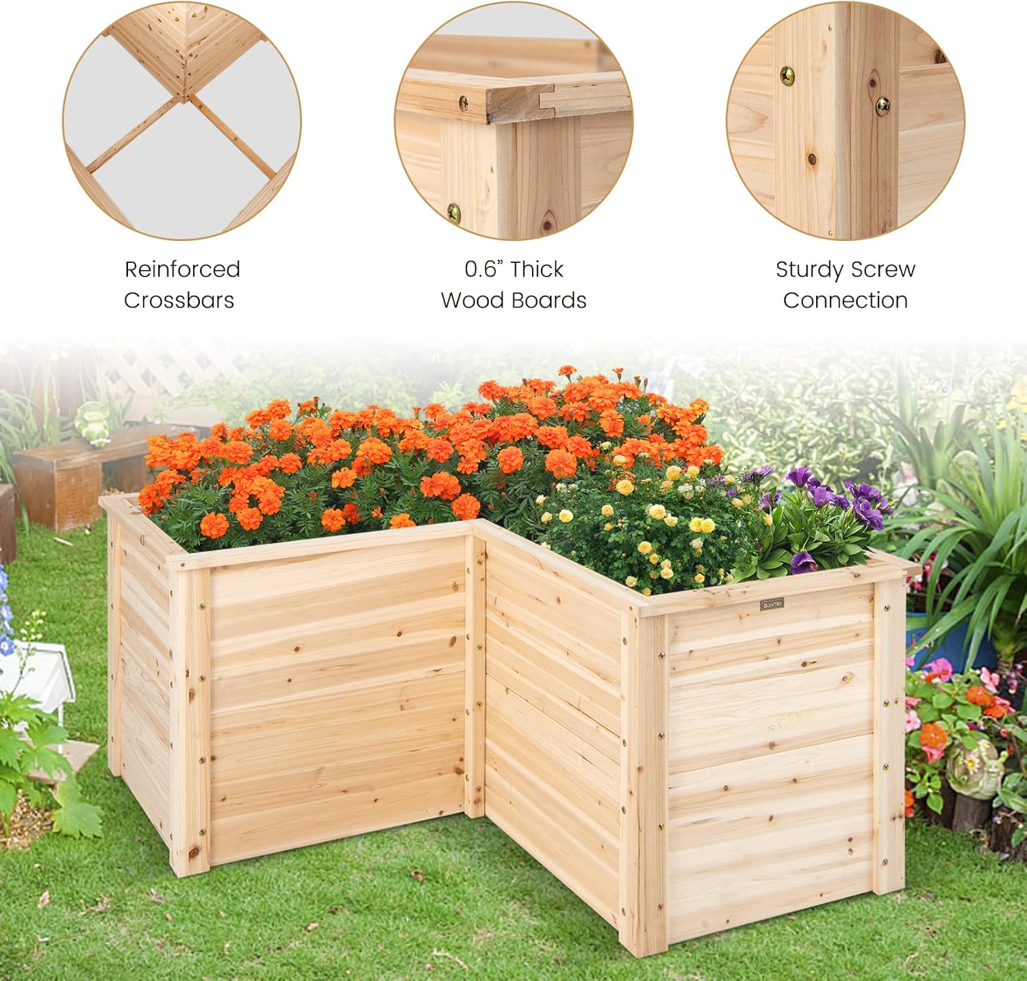 Outdoor Solid Wood Raised Gard - Raised Garden Bed 评论和价格