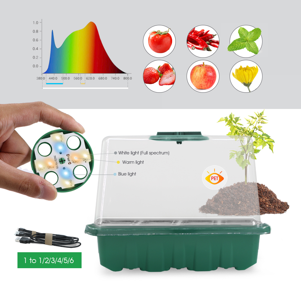 LED Nursery Pots with Grow Lig - Seed Starter Tray 评论和价格