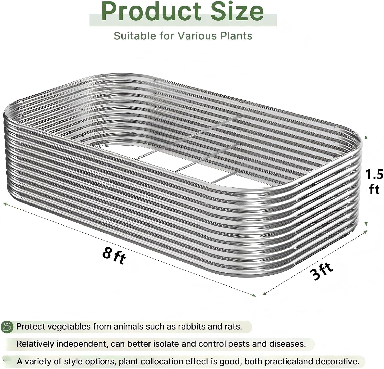 Outdoor Gardening with 2 PCS 8 - Raised Garden Bed 评论和价格