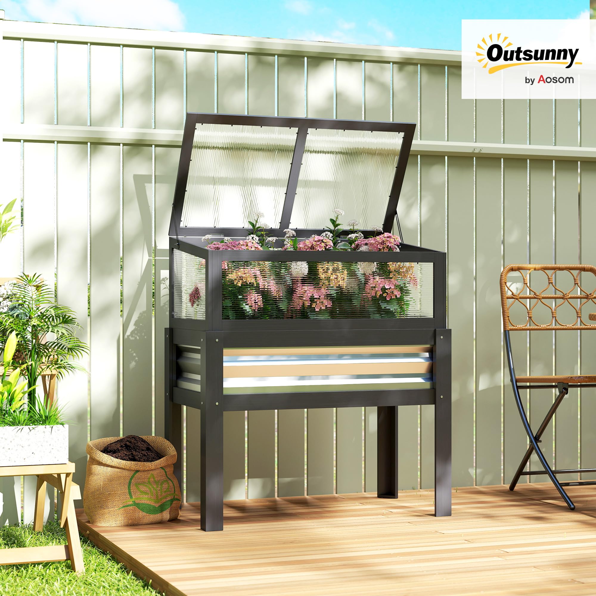 Wooden Raised Garden Bed with  - Raised Garden Bed 评论和价格