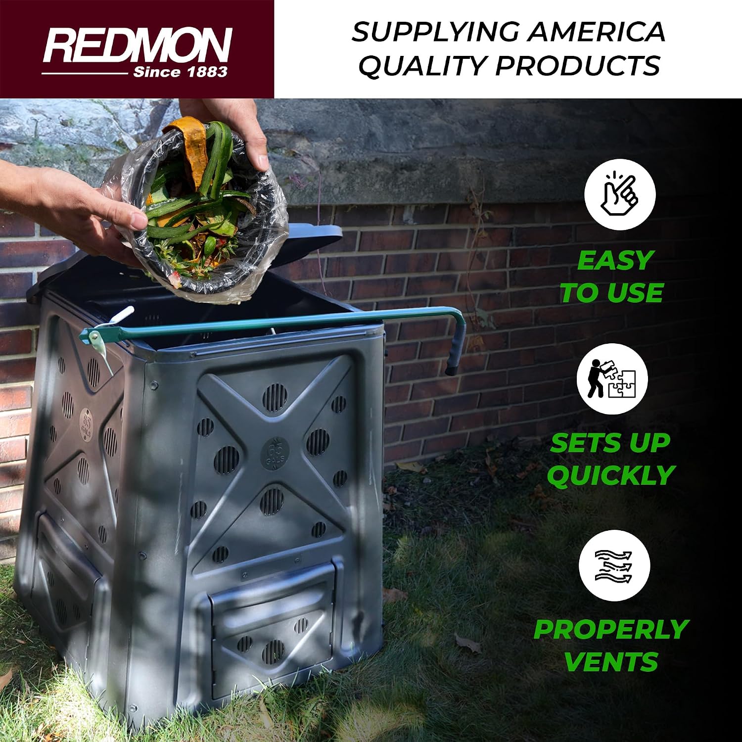 Redmon Outdoor Compost Bin wit - Compost Bin 评论和价格