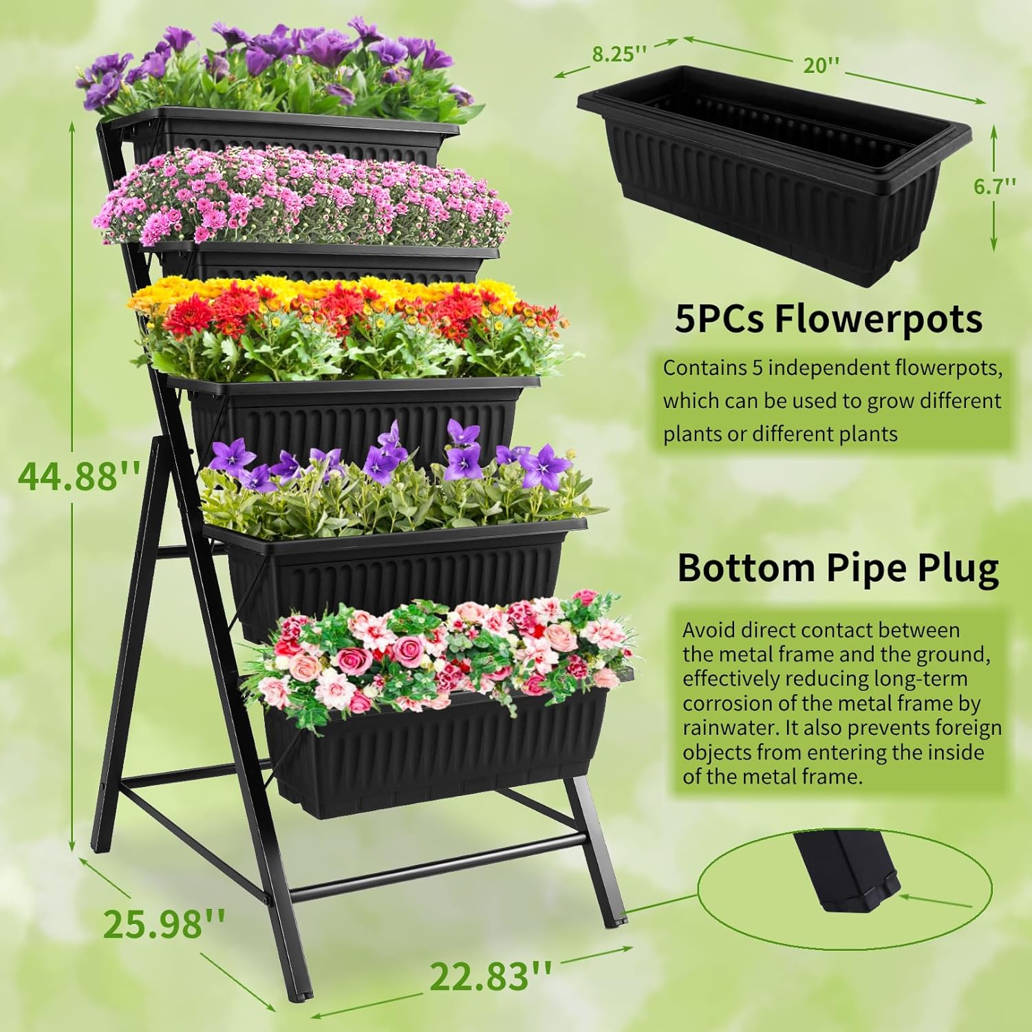 Outdoor Garden Patio Yard Vert - Vertical Planter 评论和价格