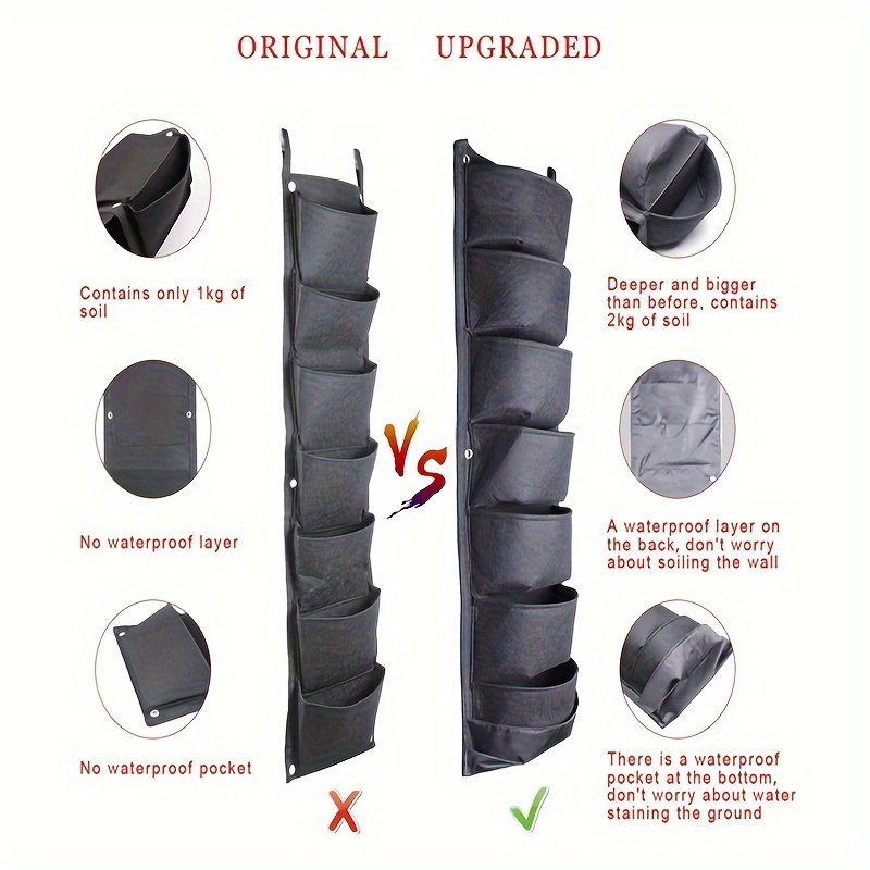 2Pcs 7 Pocket Waterproof Wall  - Vertical Planter 评论和价格