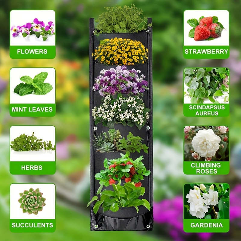 2Pcs 7 Pocket Waterproof Wall  - Vertical Planter 评论和价格