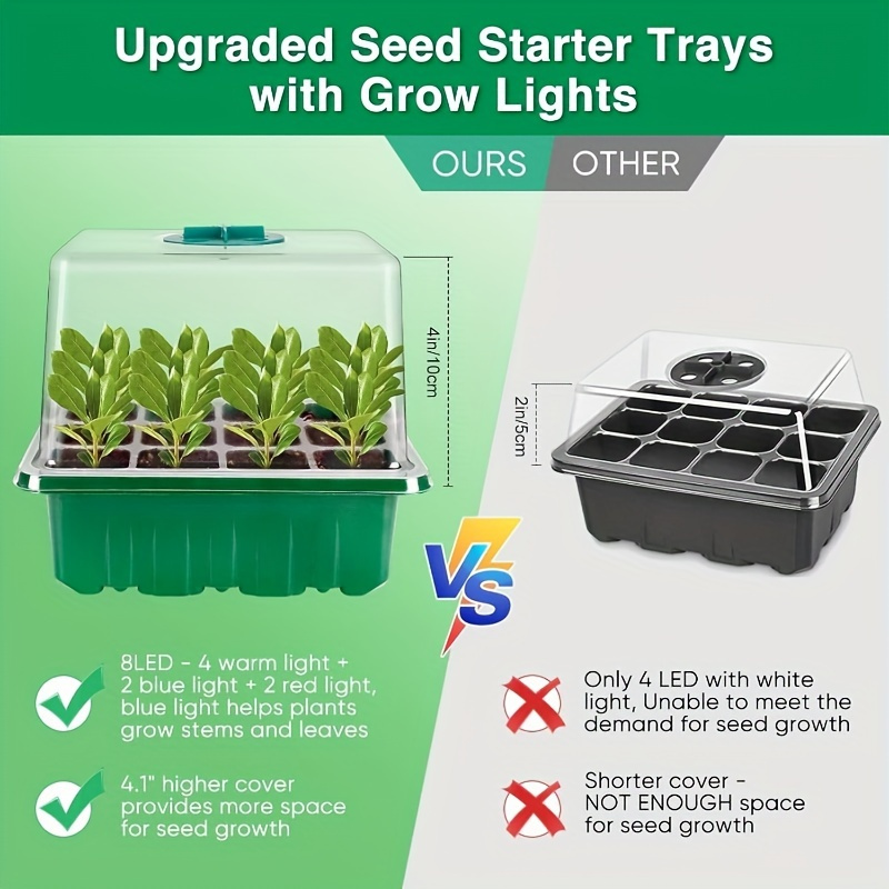 LED Grow Light Garden Plant Su - Seed Starter Tray 评论和价格