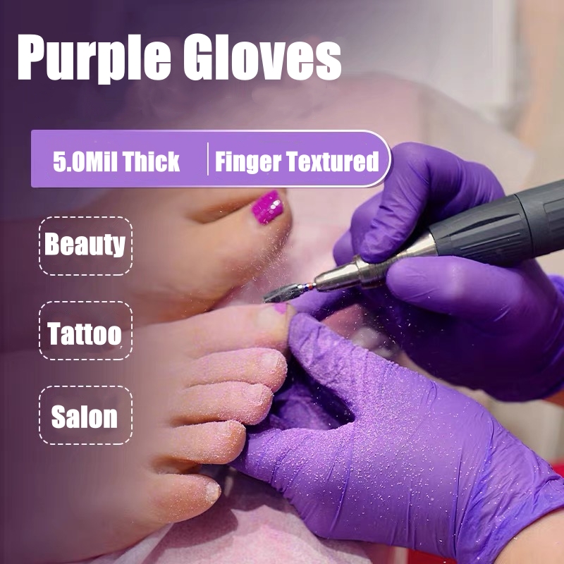 50/100PCS Violet Nitrile Glove - Garden Gloves 评论和价格