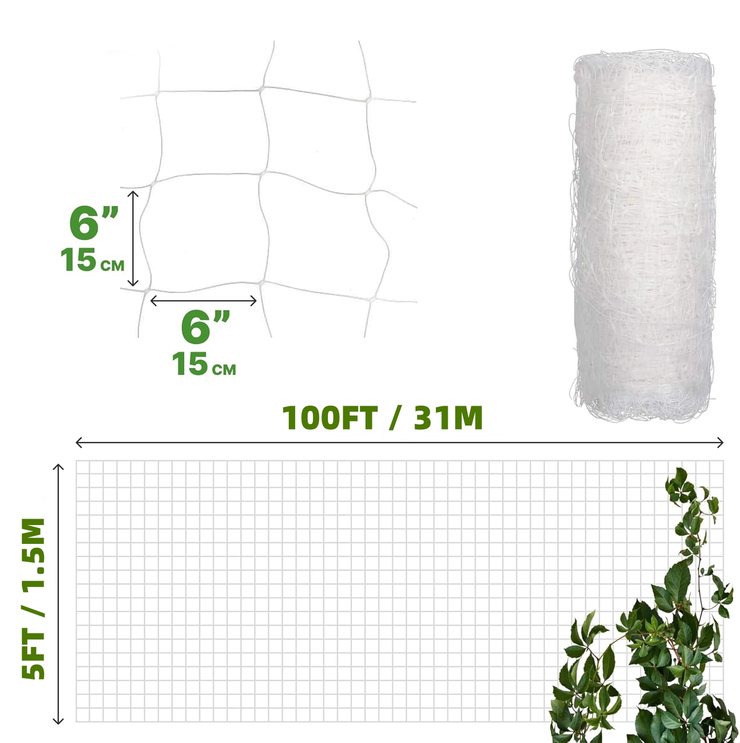 Plastic Trellis Netting 4x100f - Vertical Planter 评论和价格