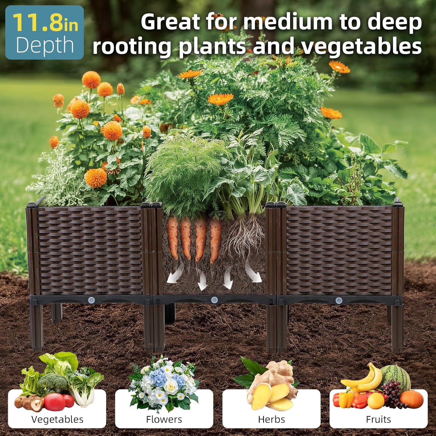 Outdoor Gardening Rattan Plant - Self Watering Planter 评论和价格