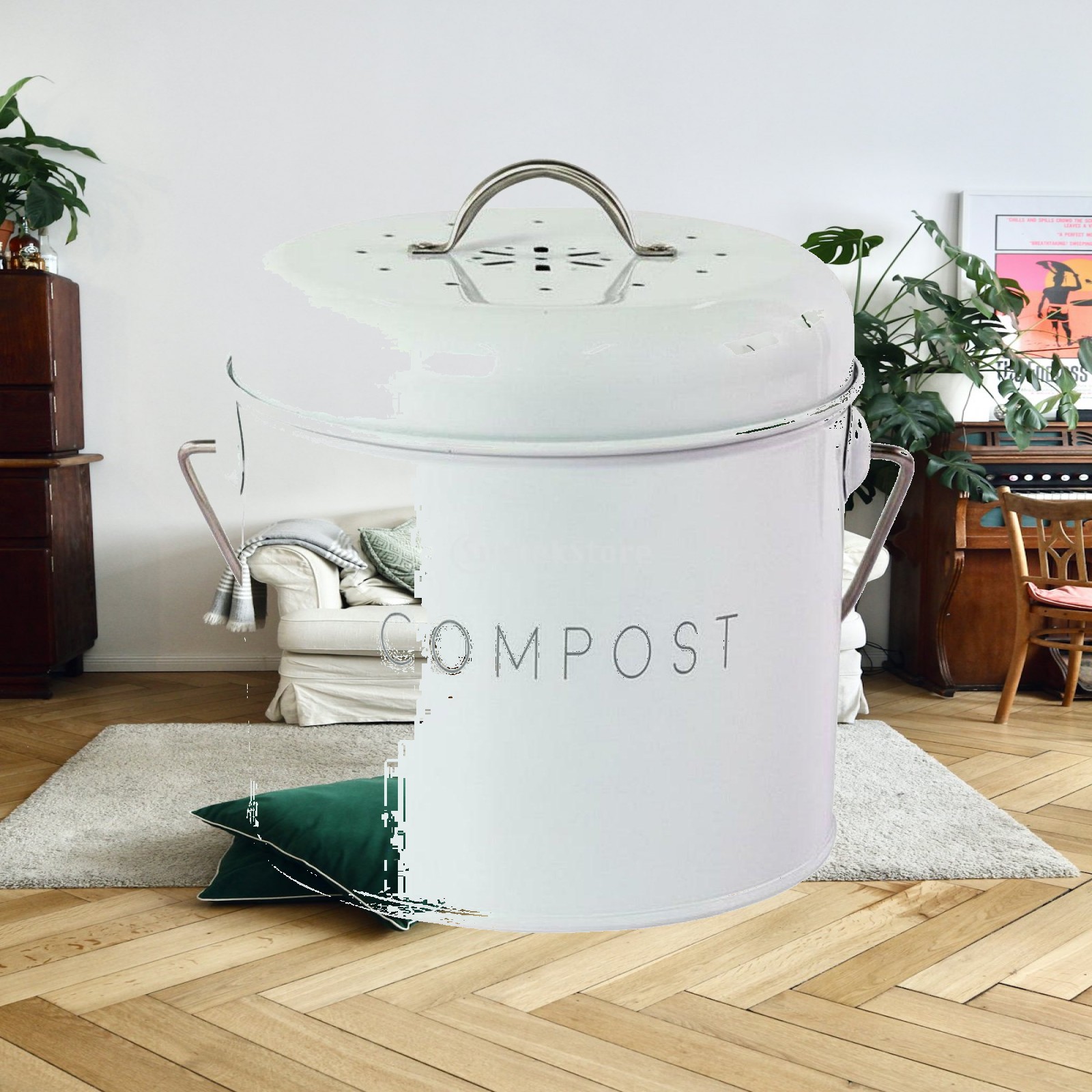 Desktop Trash Can for Kitchen  - Compost Bin 评论和价格